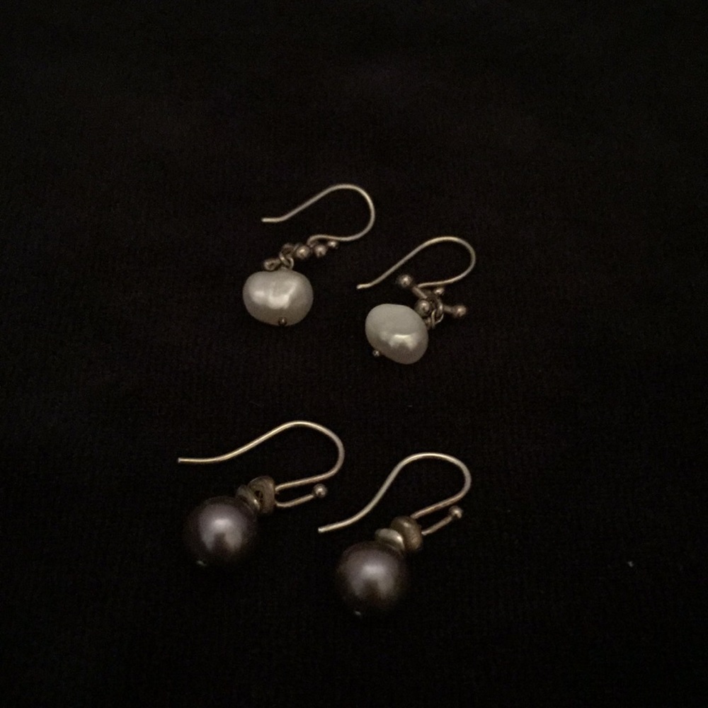 2 pairs of pearl hook earrings for listed Price